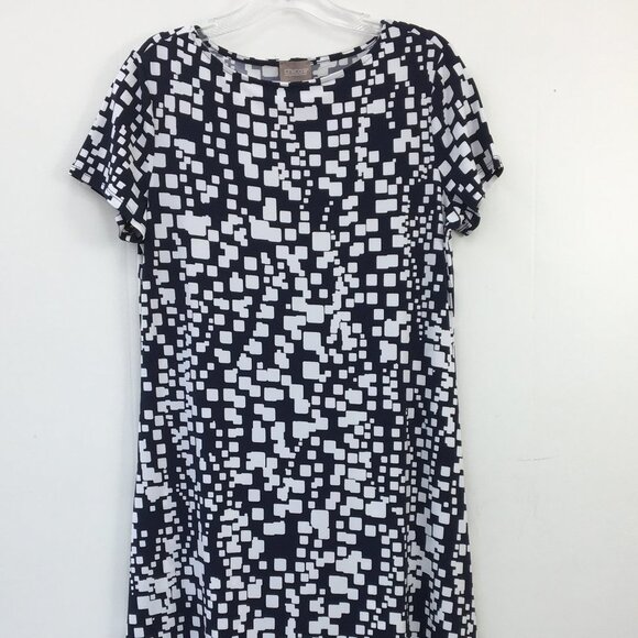 Chicos Women's Black and White Patterned Shift Dress Bundle of 3 Size 0 - Picture 10 of 12